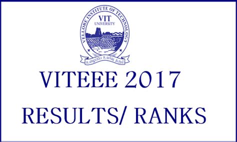 Viteee short for vellore institute of technology engineering entrance exam is a national level engineering entrance examination which offers admission to 20 b.tech programs at vit campuses located in vellore, chennai, amravati and bhopal. VITEEE Result 2017 & Rank Card Download (Released) - VIT ...