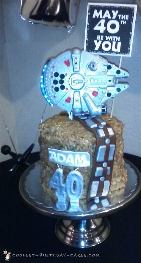 I put this on the galaxy mirror cake. Coolest Homemade Star Wars Cake for my Husband's 40th Birthday
