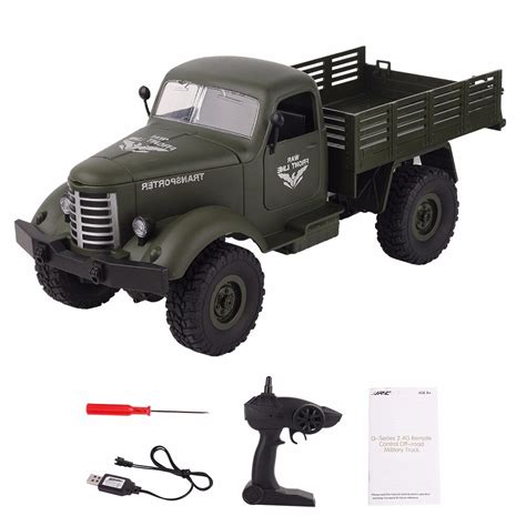Jjrc Q61 Rc Truck 116 24g 4wd Off Road Military Trunk Crawler Remote