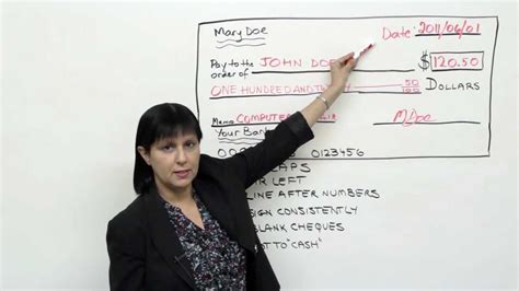 In case you are keen to know the balance and are unable to do so, it is an easy process. Practical English: How to write a check - YouTube