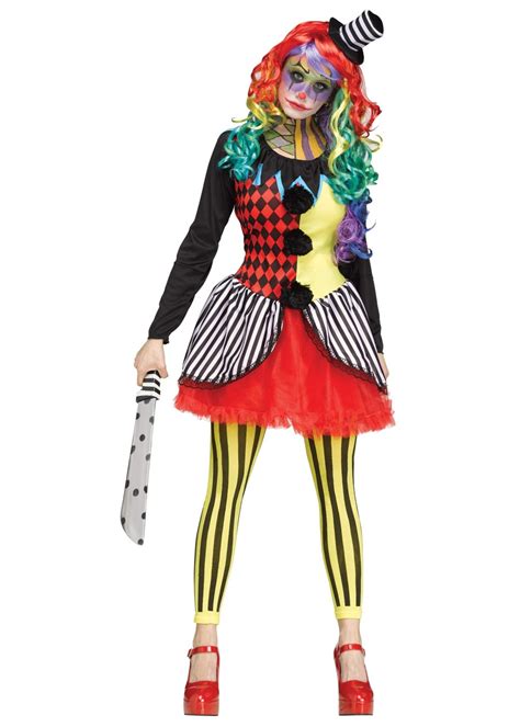 Costume de clown adulte halloween costume de clown costume de mascarade costume de cosplay spectacle de magie sanglant drôle costume de clown rayé,profitez de super offres, de la livraison gratuite, de la protection de l'acheteur et d'un retour simple des colis lorsque vous achetez en. Killer Clown Women Costume - Scary Costumes
