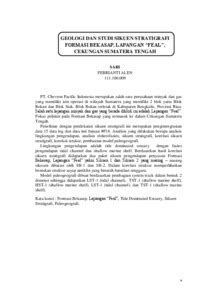 GEOLOGI DAN STUDI SIKUEN STRATIGRAFI FORMASI BEKASAP LAPANGAN FEAL CEKUNGAN SUMATERA TENGAH