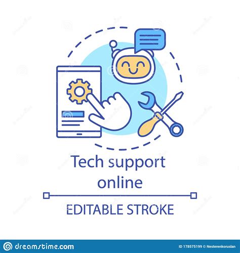 Tech Support Online Concept Icon Stock Vector - Illustration of ...