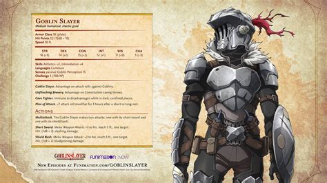 Goblin Slayers Stats Goblin Slayer Dnd Character Sheet Dnd