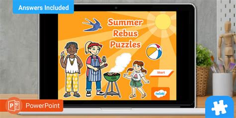 Summer Themed Rebus Puzzles Powerpoint Kids Puzzles