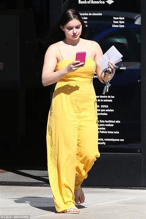 Ariel Winter Slips Her Hourglass Curves Into A Easter Themed Yellow Jumpsuit Daily Mail Online