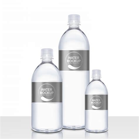 packreate mineral water plastic bottle psd mockup