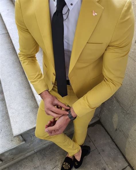 Buy Yellow Slim Fit Suit By GentWith Com With Free Shipping
