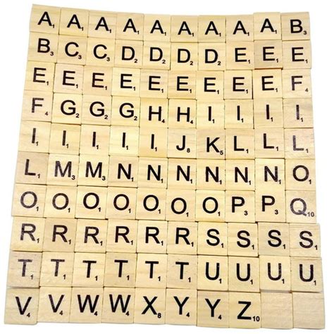 100 Wooden Scrabble Tiles Black Letters Numbers For Crafts Wood