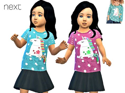 Sims 4 Ccs The Best Next Aqua Unicorn T Shirt By Atomic Sims Sims
