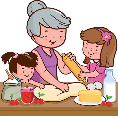 Royalty Free Grandmother And Granddaughter Clip Art Vector Images