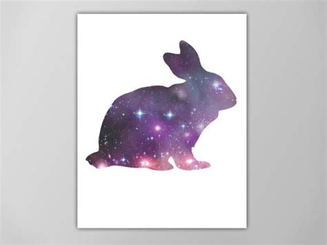 Rabbit Spirit Animal Art Print Galaxy Bunny Poster Bunny Poster Rabbit