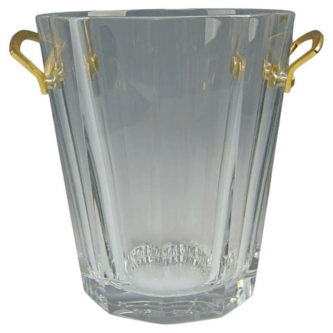 A Heavy Vintage Deco Inspired Faceted Crystal Glass Wine Champagne Cooler Ice Bucket Container