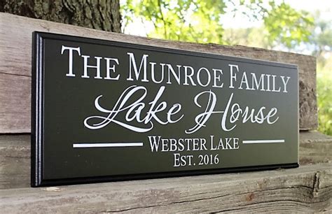Personalized Lake House Sign Lake House Decor Wood Lake Etsy