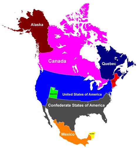 Map Of North America Disunited