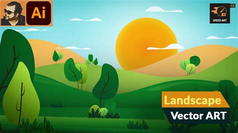 How To Draw A Simple Landscape Vector Art In Adobe Illustrator Tutorial Youtube