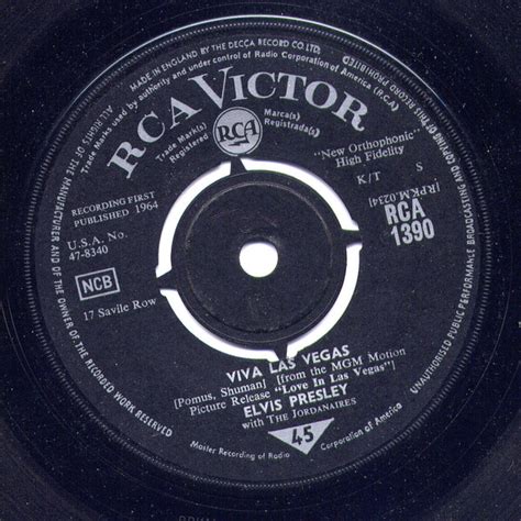 Elvis Presley Viva Las Vegas Vinyl 7 45 Rpm Discogs