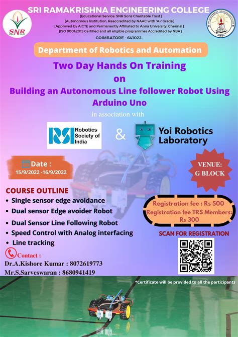 Two Day Hands On Training On Building An Autonomous Line Follower Robot