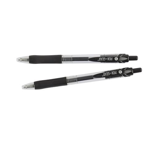 Pen Gear Retractable Gel Ink Pens 2 Count Black Color Pack
