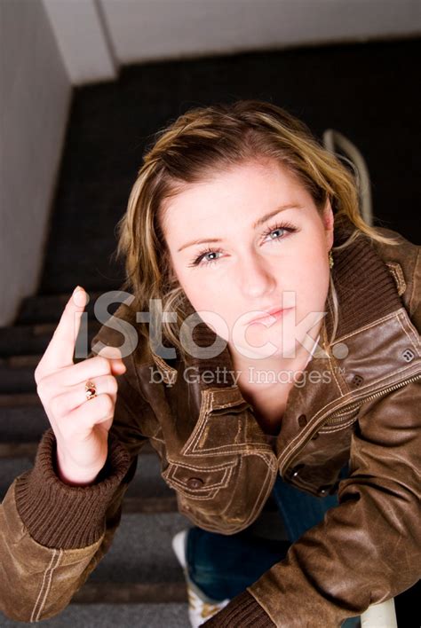 Young Woman With An Angrily Look Stock Photos