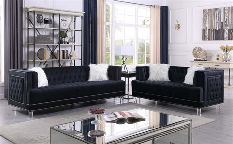 Maya Black 2 Piece Living Room Set Gonzalez Furniture