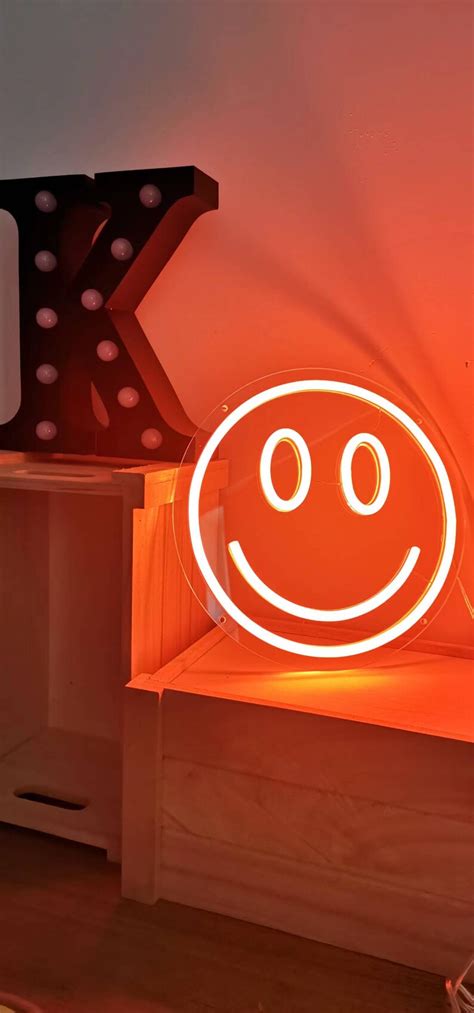 Led Smiley Face Acrylic Neon Sign Smile Face Neon Light Home Etsy