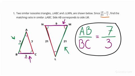Identifying Ratio Relationships Between Similar Triangles Algebra