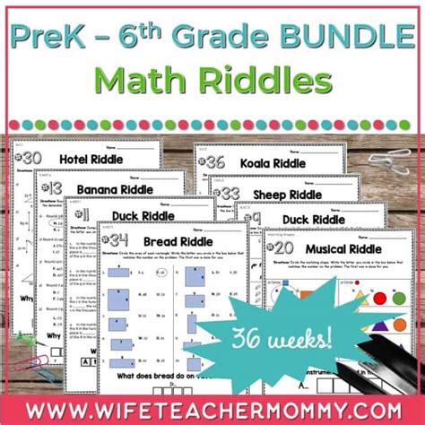 36 Weeks Of Math Riddles For 2nd Grade Printable Wife Teacher Mommy
