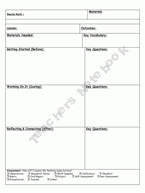 2 | observed lesson plan template for primary (adaptable for secondary). 3 Part Math Lesson Template | Lessons template, Math ...