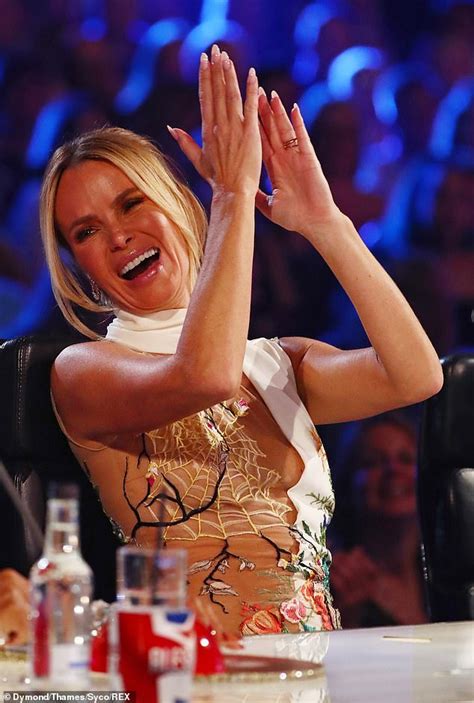 Britains Got Talent Amanda Holden Wears Risqué Dress With Spider Web Over Her Boob But
