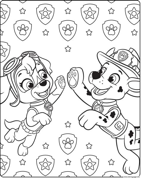 Everest and stars for christmas. Marshall Paw Patrol Coloring Pages Printable - Coloring ...