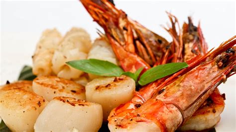 Seafood Salad Shrimp Scallop Greens Food Prawn Hd Wallpaper Pxfuel