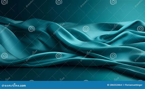 Cyan Silk Fabric Texture With Beautiful Waves Elegant Background For A