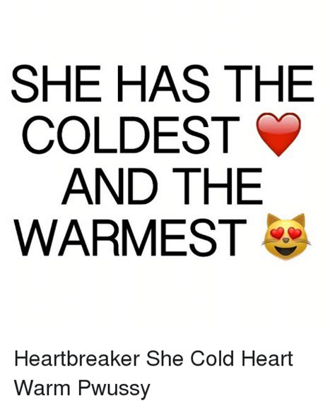 she has the coldest and the warmest heartbreaker she cold heart warm pwussy meme on me me
