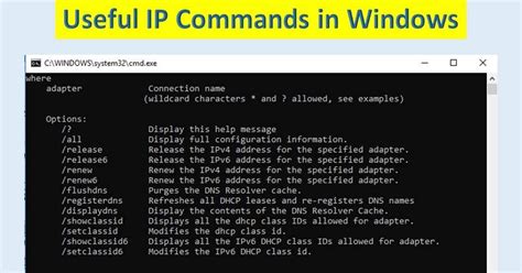 Some Useful Ip Commands In Windows