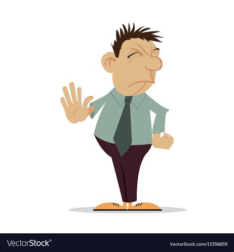 Man Says No Royalty Free Vector Image Vectorstock