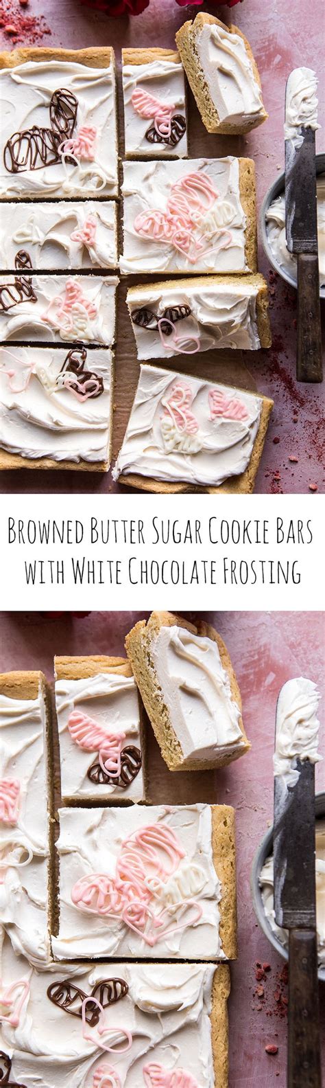 Browned Butter Sugar Cookie Bars With White Chocolate Frosting