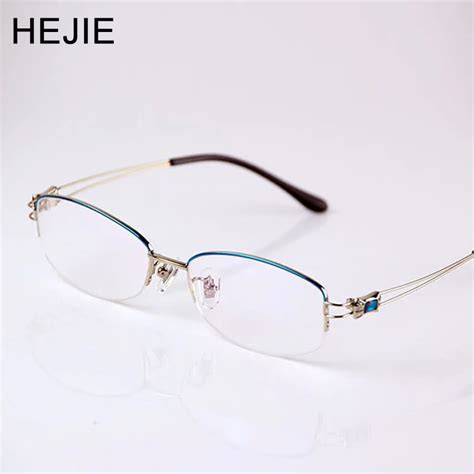Hejie New Fashion New Women Pure Titanium Optical Eyeglasses Frames