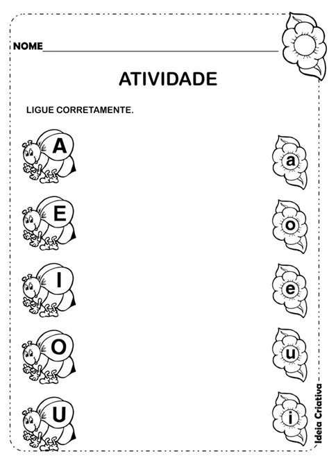 Atividades Infantis Com As Vogais Ligue Corretamente Atividades Com