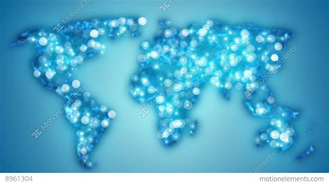 Glowing Blurred World Map Loopable Animation 4k 4096x2304 Stock