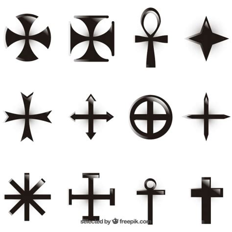 Free Vector Variety Of Black Crosses