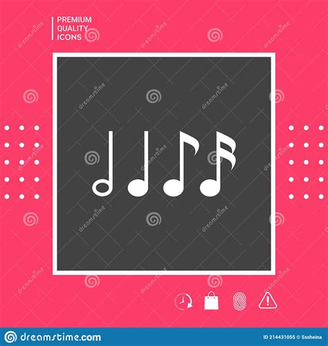 Symbol Of Music Notes Sixteenth Note Eighth Note Quarter Note And