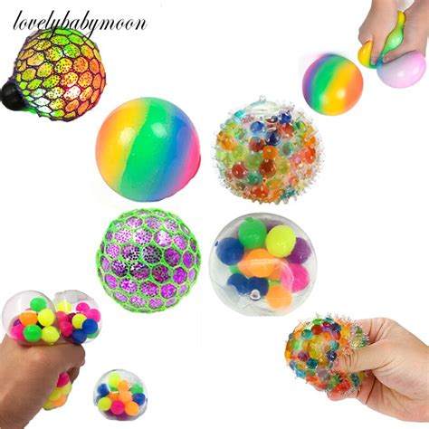 12pcs Clear Stress Balls Colorful Ball Autism Mood Squeeze Relief