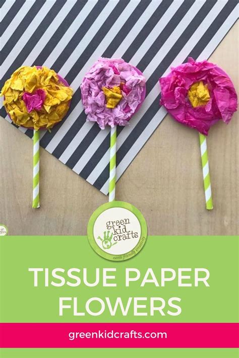 Tissue Paper Flowers Craft For Kids Green Kid Crafts