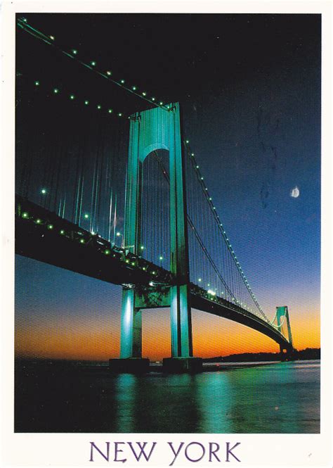 Postcard A La Carte Usa New York Verrazano Narrows Bridge Nyc