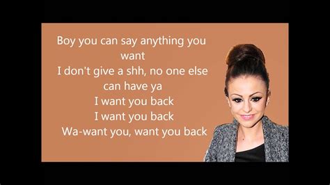 cher lloyd want u back ft astro lyrics on screen youtube