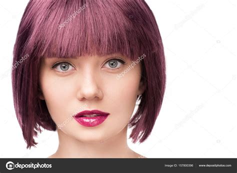 Attractive Girl With Purple Hair Stock Photo By ©edzbarzhyvetsky 157800396