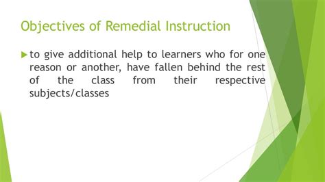 Remedial Instruction In Education