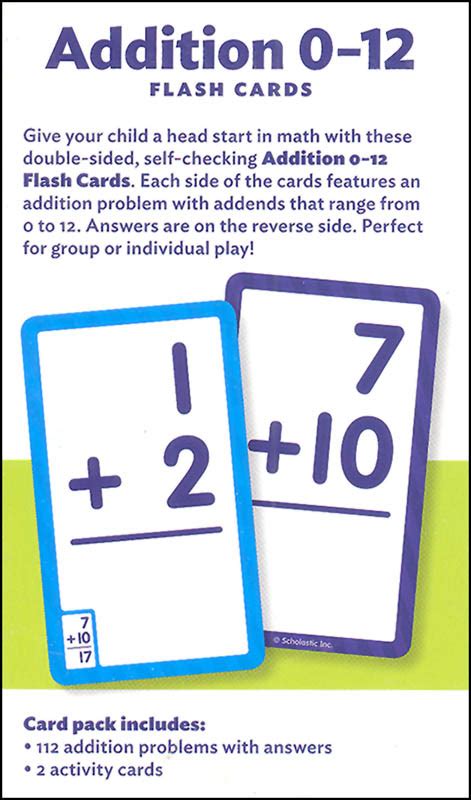 Set your level of difficulty. Addition Flash Cards 0-12 | Scholastic Teaching Resources | 9781338233544