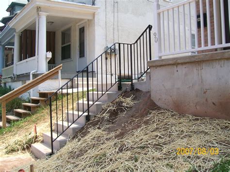Mounted On Side Of Steps For Narrow Stair Cases Outdoor Handrail